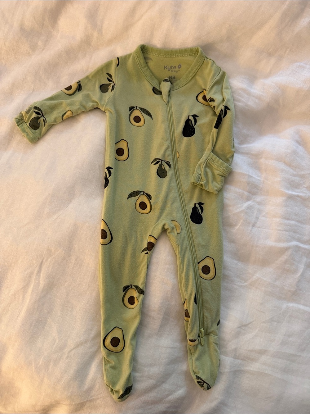 Kyte BABY Avocado Print Footed One-Piece - Green